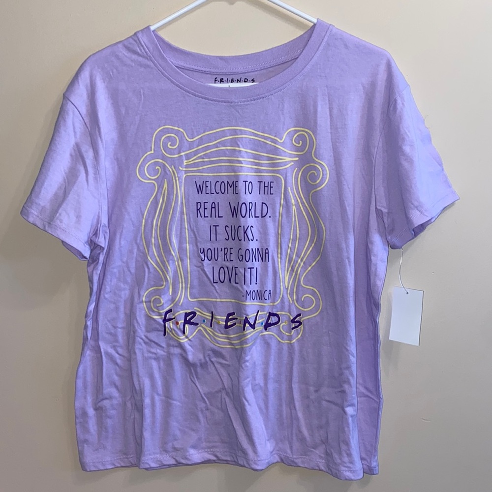 SOLD NWT Friends Purple Graphic Tee T Shirt - Picture 1 of 4